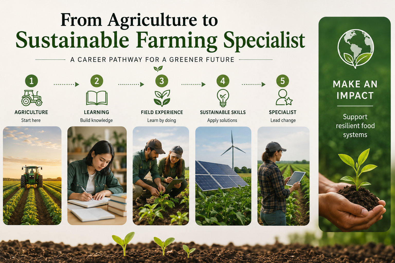 From Agriculture to Sustainable Farming Specialist image